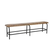 BENCH STAPLED BROWN LEATHER 180 - BENCHES